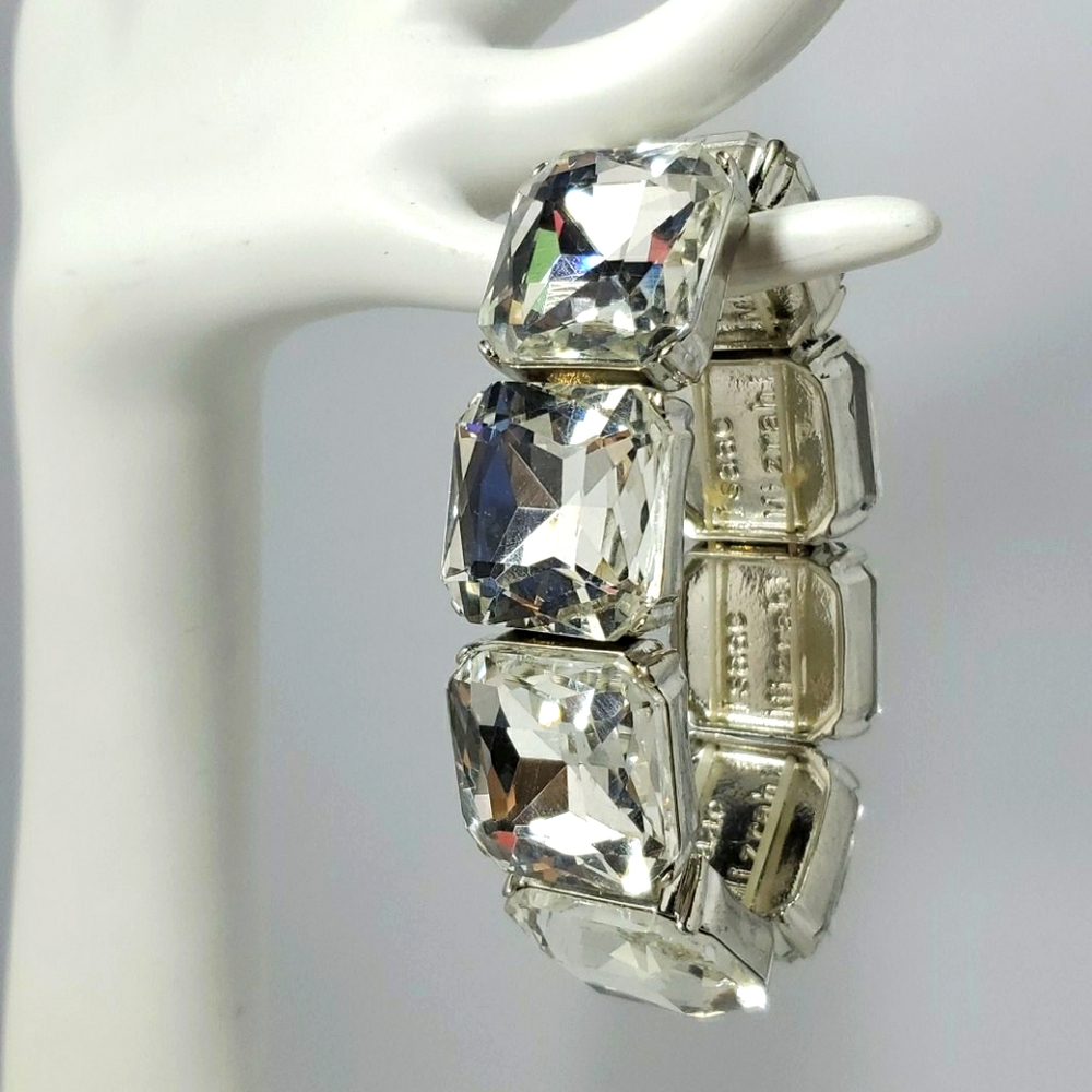 Isaac Mizrahi silver with clear rhinestone bracelet